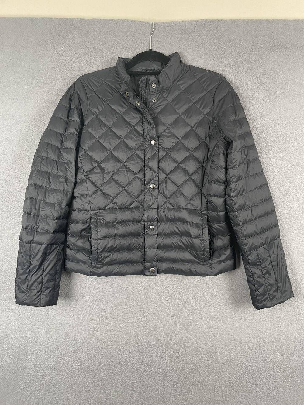 Lands' End Jacket Womens S Black Quilted Insulated Padded Collared Pockets